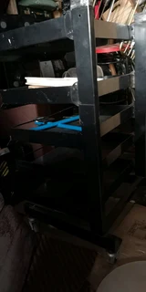 Mobile Tool Trolley with 5 Adjustable Metal Shelves