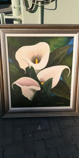 Beautiful Arum Lilly in Frame 103/92cm