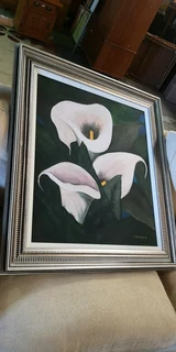 Beautiful Arum Lilly in Frame 103/92cm