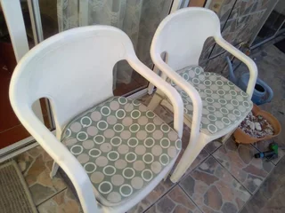 Plastic white patio chairs R195 the lot