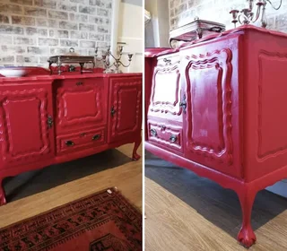 Red Imbuia Server Drinks Cabinet - R2350