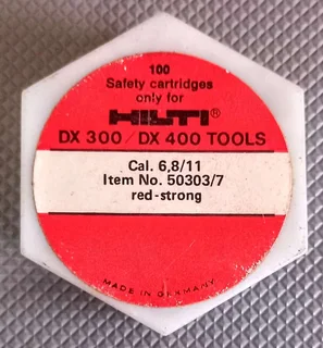 300 Hilti Cartridges Red/Yellow/Black DX300 / DX400