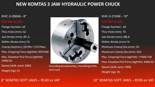 New Komtas 3 Jaw Hydraulic Power Chuck
