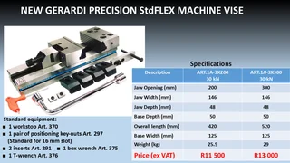 New Gerardi Precision Stdflex Machine Vise