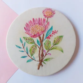 Embroidery painted art