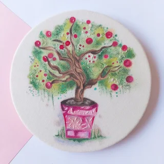 Embroidery painted art
