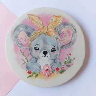 Embroidery painted art
