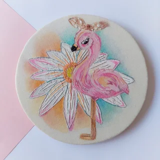 Embroidery painted art