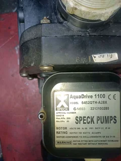 Used Speck swimming pool pump.