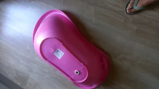 Pink baby bath