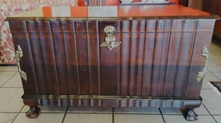 Antique Embuia Ball and Claw Linen Chest