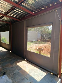 Canvas patio roller blinds and awnings