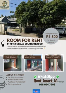  R1800 Room for Rent – Southernwood, East London