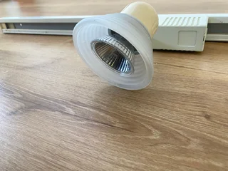 Ceiling lights security rails and book shelves