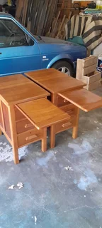 Oak Bedside tables with pull-out shelves