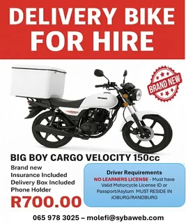 Delivery Bike rental Brand new bike