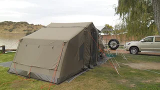RV4 Oz Tent, with front and 2 side panels. 2 Stretchers and Mattresses