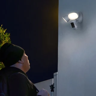 Ring Floodlight Security Camera Pro | 1080HD | Bird&#39;s Eye View - White