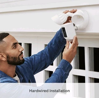 Ring Floodlight Security Camera Pro | 1080HD | Bird&#39;s Eye View - White