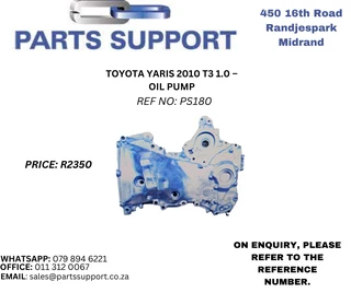 Toyota Yaris 2010 T3 1.0 – Oil Pump