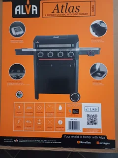 Alva Atlas 4-Burner Gas Braai with side burner