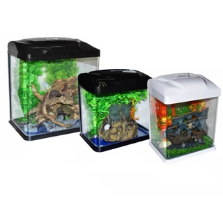 Plastic Fish Tank with LED Light & Internal Filter (29.5 x 23 x 36cm – 40.5 x 27.5 x 48cm)