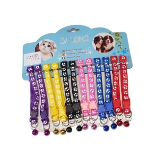 Cat Collar with Bell [Paw Prints] (21 – 26cm)
