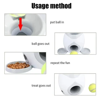 Doggie Treat Dispenser with Tennis Ball (18.5 x 18 x 18cm)