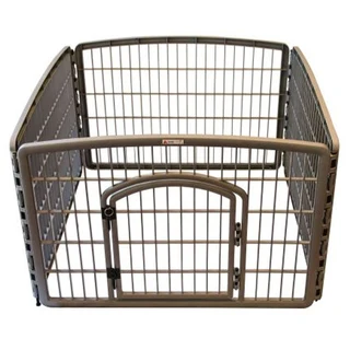 Grey pet playpen with gate® [Plastic] (91.4 x 91.4 x 60cm)
