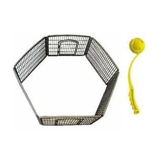 Grey Pet Playpen with Extension Set & Ball Thrower® [Plastic] (130 x 130 x 60cm)