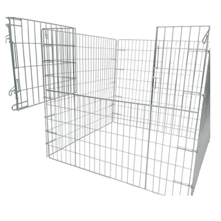 4-Panel Flat Folding Playpen with Stepover Gate [Steel] (80 x 80 x 60cm – 120 x 120 x 110cm)
