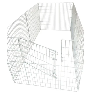 6-Panel Flat Folding Playpen with Stepover Gate [Steel] (80 x 60cm – 120 x 110cm)