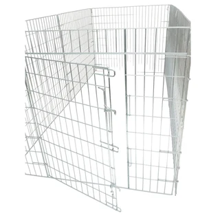 6-Panel Flat Folding Playpen with Doggy Gate [Steel] (80 x 60cm – 120 x 110cm)