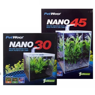 Deluxe Aquarium with Back Filter &amp; LED Lamp Nano Tank (30 x 30 x 30cm – 45 x 45 x 45cm)