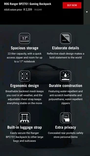 R o g ranger b p2701 gaming backpack