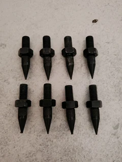 Black metal speaker spikes