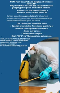 Pest control and hygiene