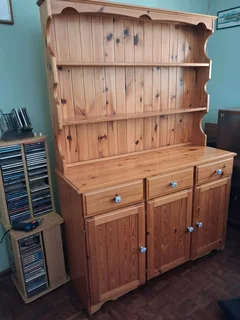 English Pine Display Cabinet