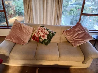 Duncker and Louw Cream 3 piece couch set