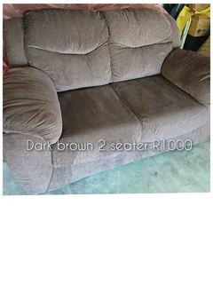 2 seater dark brown couch