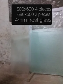 Frosted Glass window panes textured one side only (6) R450 for all, 2 different sizes (onco)