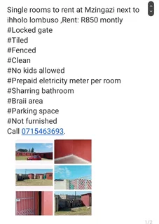Single rooms with outside bathrooms at EMzingazi next to ihholo lombuso