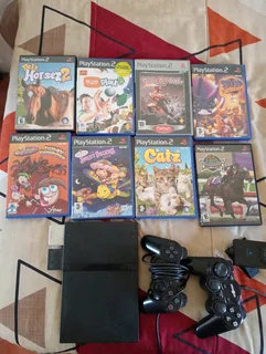 Playstation 2 with games and dance mat
