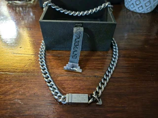 Armani Exchange Mens neck chain (black link) 1 of 1 in SA.
