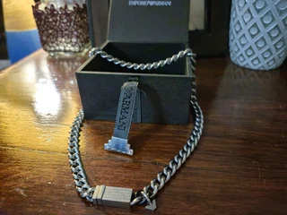 Armani Exchange Mens neck chain (black link) 1 of 1 in SA.