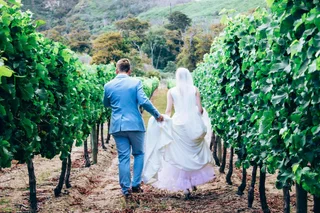 Bespoke satin wedding dress (size small)