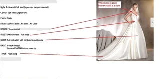 Bespoke satin wedding dress (size small)