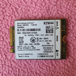 Dell Latitude E7250| E7450| E5550| E5450 - Sierra Wireless 4G WWAN Module EM7305 (DW5809e - K2W44)
