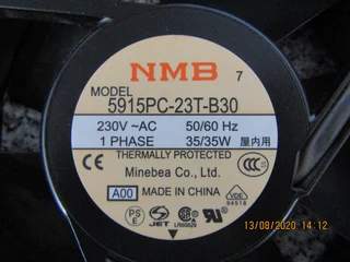 NMB 5915PC-23T-B30-A00 230V 35/35W 50/60Hz 2700-3200RPM Thermally Protected Fan