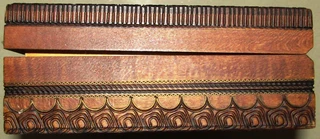 J &amp; J Cash Hand Carved Hinged Wooden Box with Woven Image of Forest Animals made in Tatra Poland